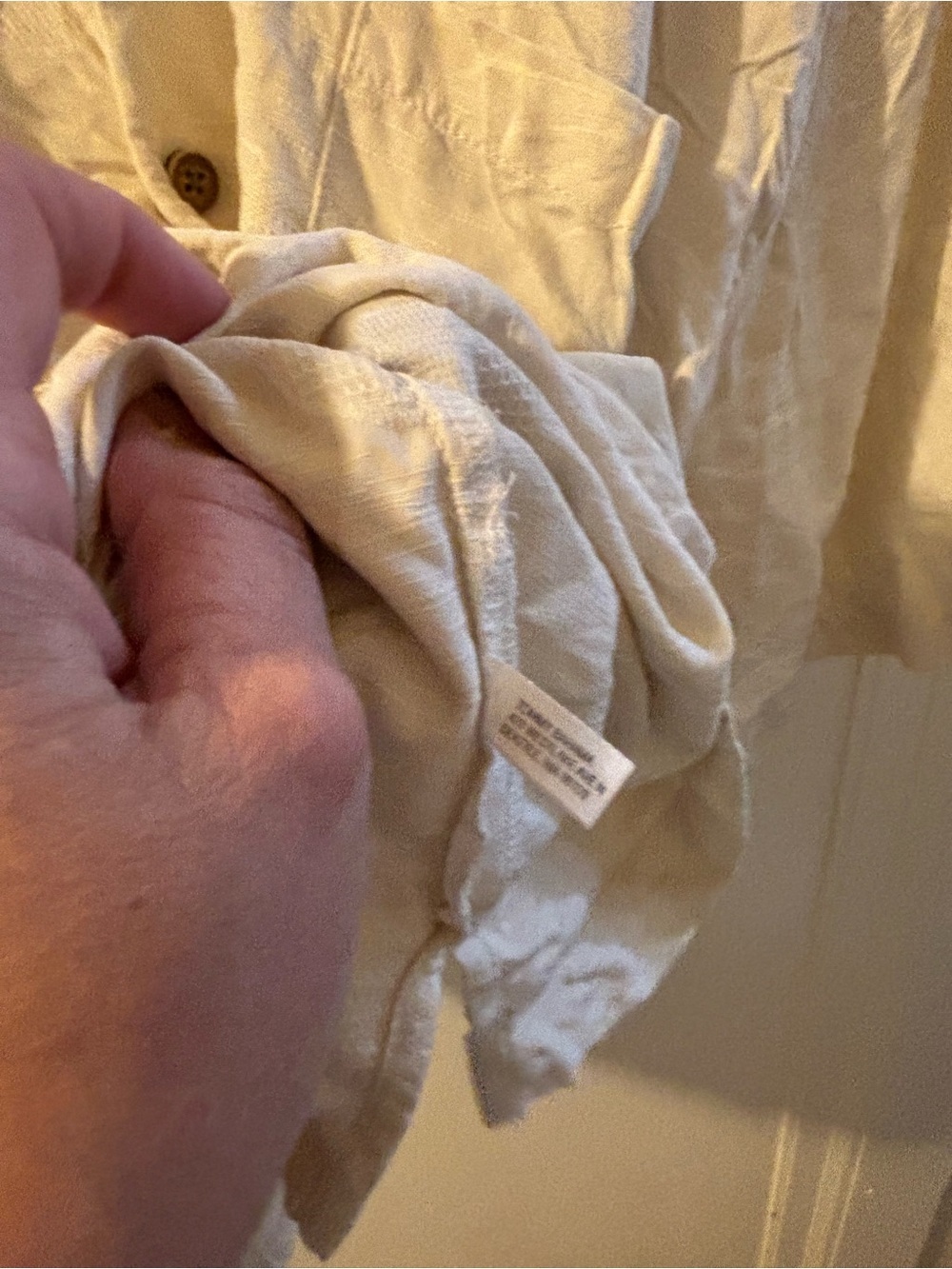 Tommy Bahama Cream Short-Sleeve Linen Button-Down Shirt large downwind to - Picture 10 of 12